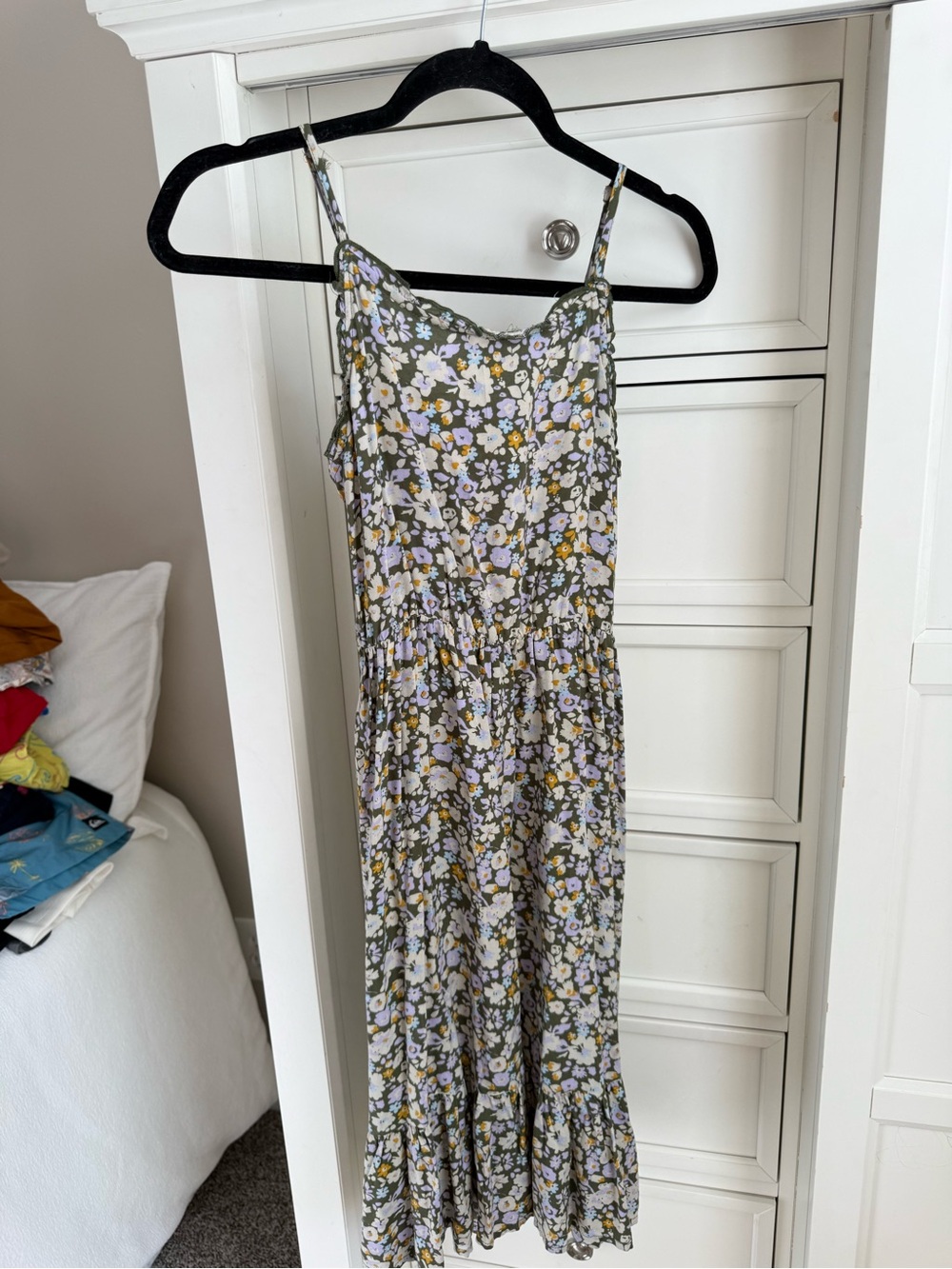 THEREABOUTS Girls Olive Floral Sundress